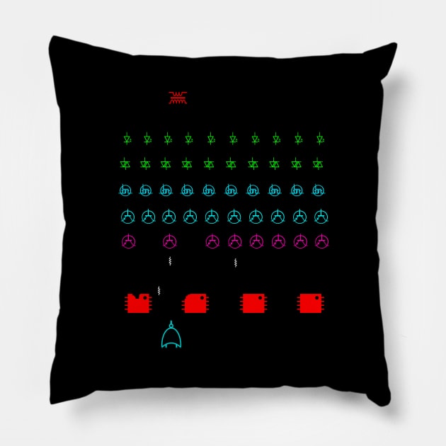 Logic Invaders Pillow by blueshift