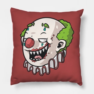 Creepy Clown Head Cartoon Pillow