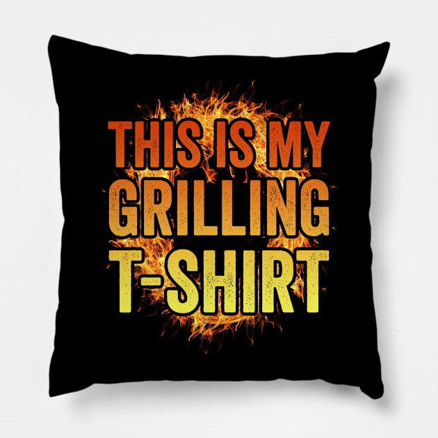 Funny Grilling Dad BBQ Season This Is My Grilling Pillow by Visual Vibes