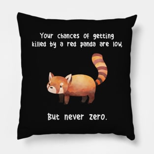 Red Panda Never Zero Pillow