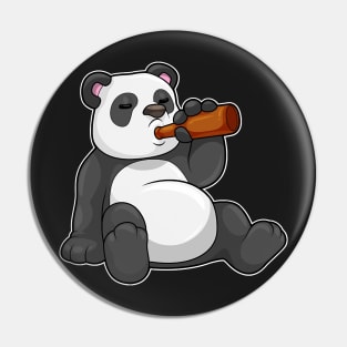 Panda with Bottle of Beer Pin