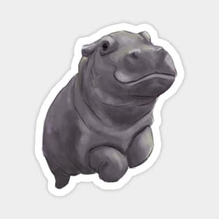 Cute Swimming Baby Pygmy Hippo Magnet