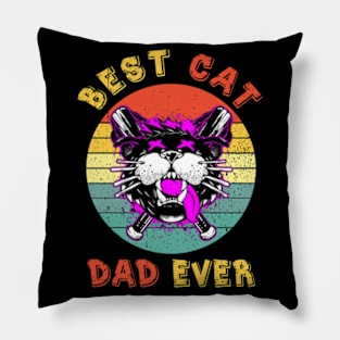 Best Cat Dad Ever Vintage Pillow