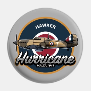 Hawker Hurricane Malta (Front & Back logo) Pin