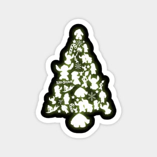 Lilo and Stitch Christmas Tree Silhouette Magnet