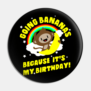 Going Bananas Happy Birthday Monkey Pin