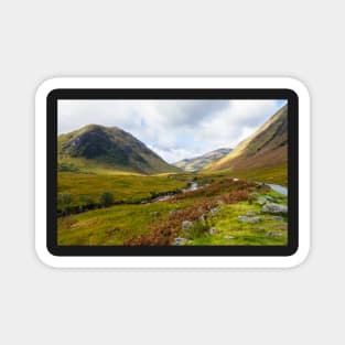 Wide view on Glen Etive and the River Etive in the Highlands of Scotland Magnet