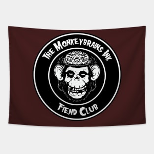 The Monkeybrainfits Fiend club button on colors! Tapestry