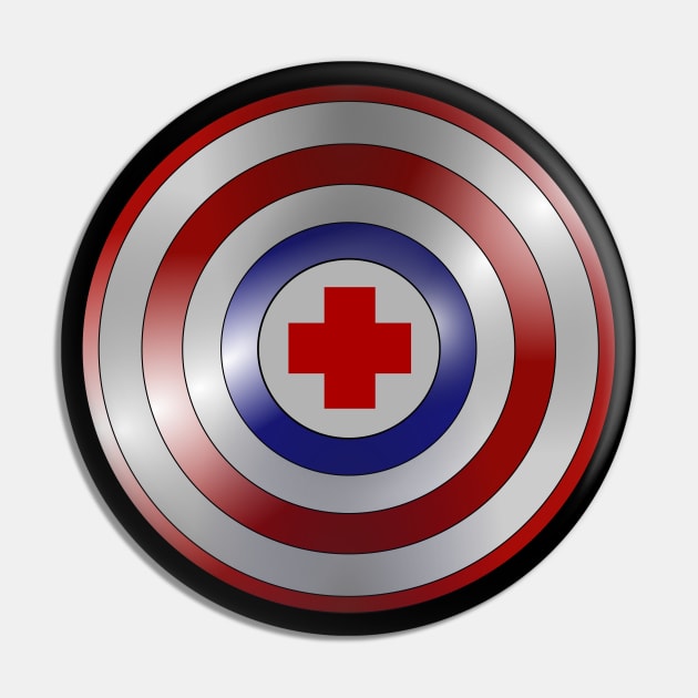 Proud Combat Medic Red Cross, Funny Medical Captain Design for Heroes without Capes Pin by Printofi.com