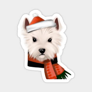 Cute West Highland White Terrier Drawing Magnet