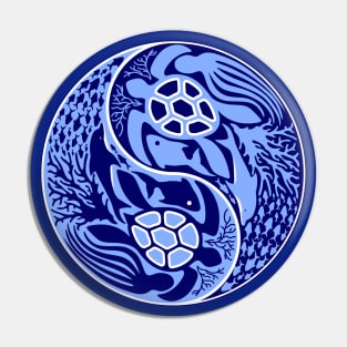 Yin Yang Marine Life Sign Pin