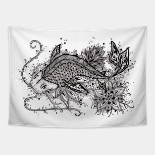 Zen Koi Carp Tattoo Tapestry