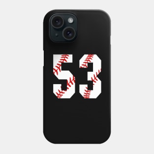 Baseball Number 53 #53 Baseball Shirt Jersey Favorite Player Biggest Fan Phone Case