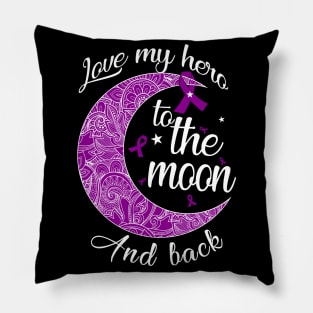 love pancreatic cancer hero to the moon Pillow