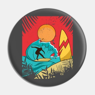 beach surfer Pin