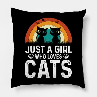 just a girl cats t shirt Pillow