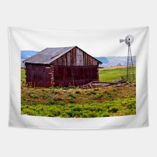 Old Colorado Barn and Windmill Tapestry