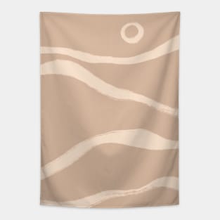 Minimal Landscape Earthy Tones Abstract Tapestry