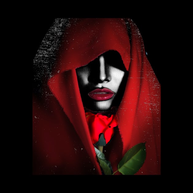 Woman with Red Rose and Hood by Hornets Nest