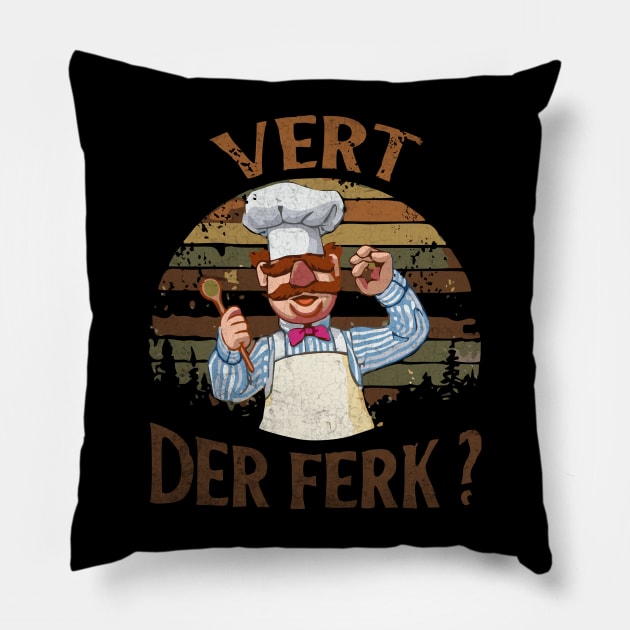 the swedish chef - vert der ferk Pillow by framehead