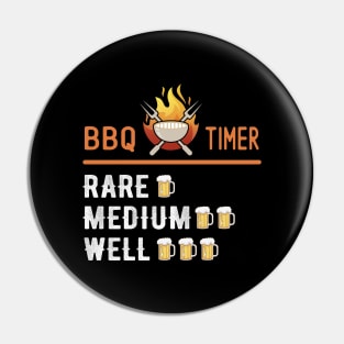 BBQ Timer Barbecue Shirt Funny Grill Grilling Gift Pin