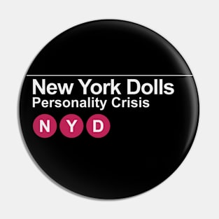 New York Dolls Logo 1.75x.5 Metal Badge Pin