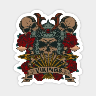 Skull vikings color Magnet