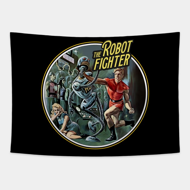 The robot fighter Tapestry by Trazzo