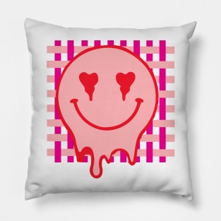 Retro Groovy Valentines Day Hippie Heart Funny Matching Pillow