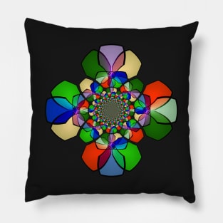 Fun Green Red Blue Gold Geo Infinity Shape Pillow