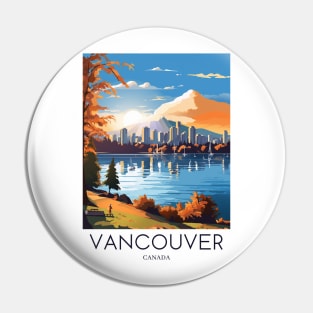 A Pop Art Travel Print of Vancouver - Canada Pin