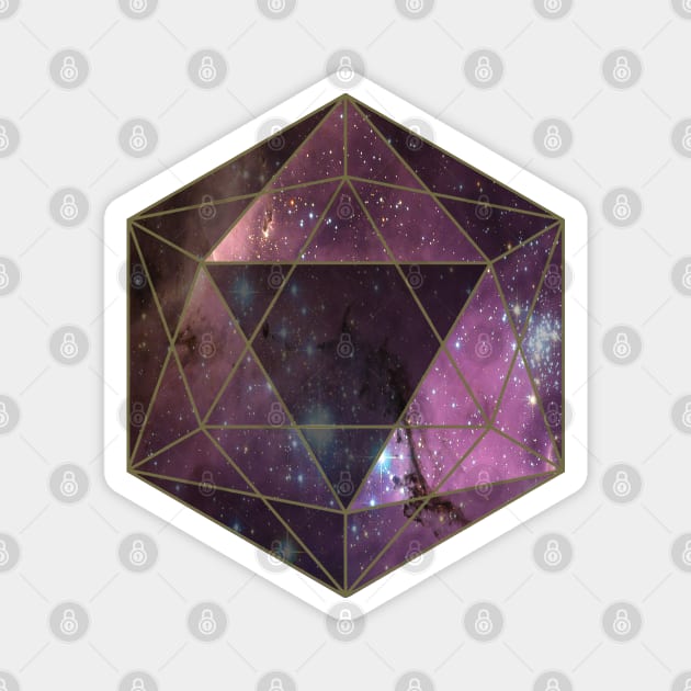 Starred sky geometry concept: a crystal purple heart Magnet by Blacklinesw9