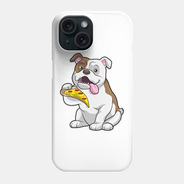 Bulldog with Piece of Pizza Phone Case by Markus Schnabel