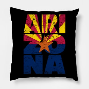 Vintage Arizona flag with star USA Pillow