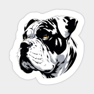 Stunning and Cool American Bulldog Monochrome and Gold Portrait for Father's Day Magnet