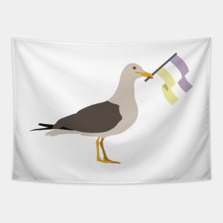 Seagull Holding Twink Pride Flag Tapestry
