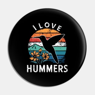 I Love Hummers Bird Colibri Pin