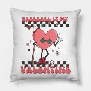 Retro Baseball Valentines Day, Baseball Is My Valentine, Baseball Heart Pillow