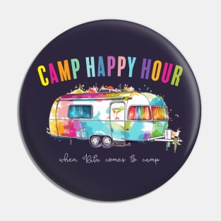 Camp Happy Hour (for dark shirts) Pin