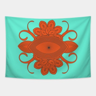 Abstract Doodle Flower Tapestry