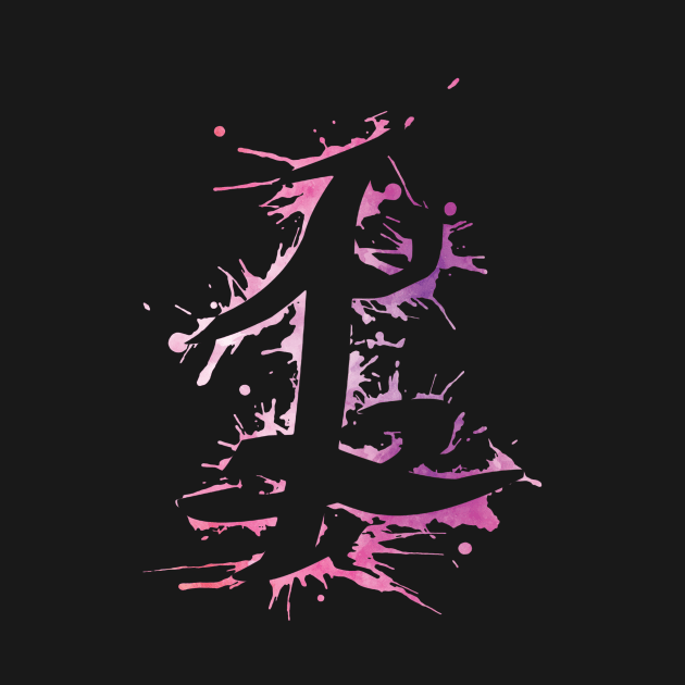 Shadowhunters rune / The mortal instruments - Parabatai rune - voids and outline splashes (pink watercolour) - Clary, Alec, Jace, Izzy, Magnus - Malec by Vane22april