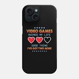 Video Games Ruined My Life Funny Gaming Lover Controller Gamer Phone Case