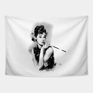 Audrey Hepburn in Ink Tapestry