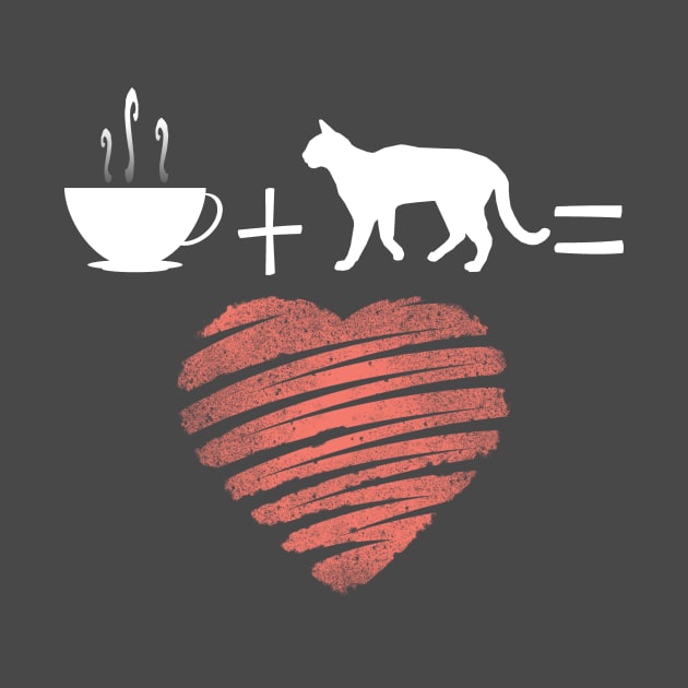 Cats and Coffee - Love T-shirt by ToothandScaleDesign