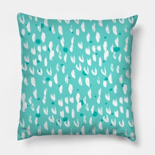 Cute Ocean Blue White Cheetah Simple Pastel Color Pattern Pillow