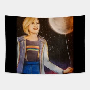 The Moon in Her Hands Tapestry