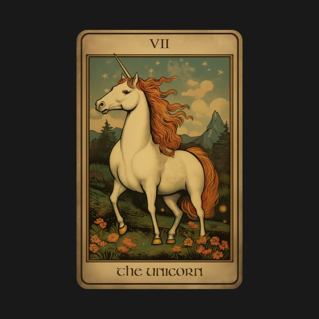 Unicorn Tarot Card by RichieDuprey