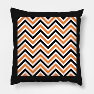 Orange Black Chevron ZigZag Fall Halloween Repeat Pattern Pillow