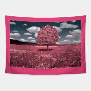 Pink Landscape Painting Tapestry