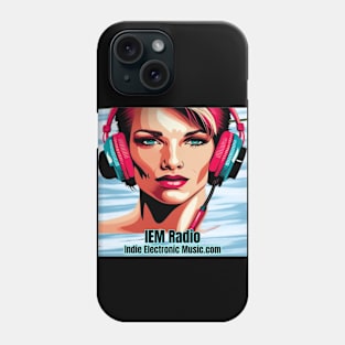 Synthwave Retrowave Girl In Headphones - IEM Radio Design Phone Case